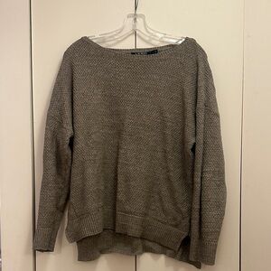 100% cotton Lauren by Ralph Lauren Gray Knit Sweater
